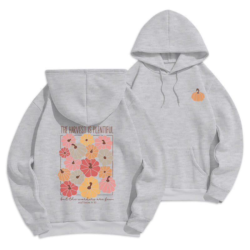 Felpa con cappuccio in poliestere foderata in pile "Harvest Grace in Every Pumpkin" Christianartworkshop - Grigio - 2XL - image 4