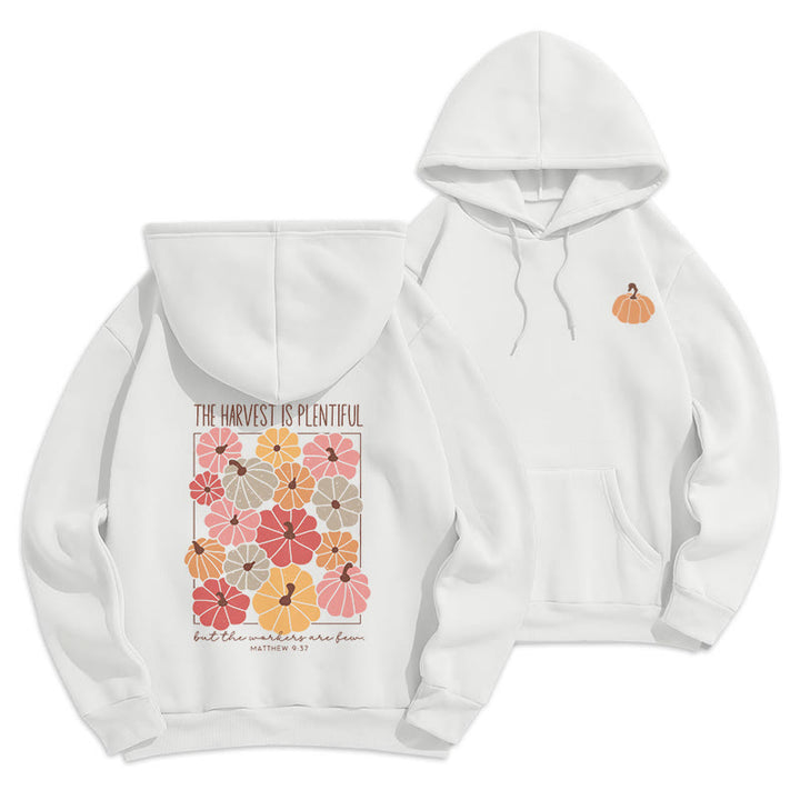 Felpa con cappuccio in poliestere foderata in pile "Harvest Grace in Every Pumpkin" Christianartworkshop - Bianco - 2XL - image 0