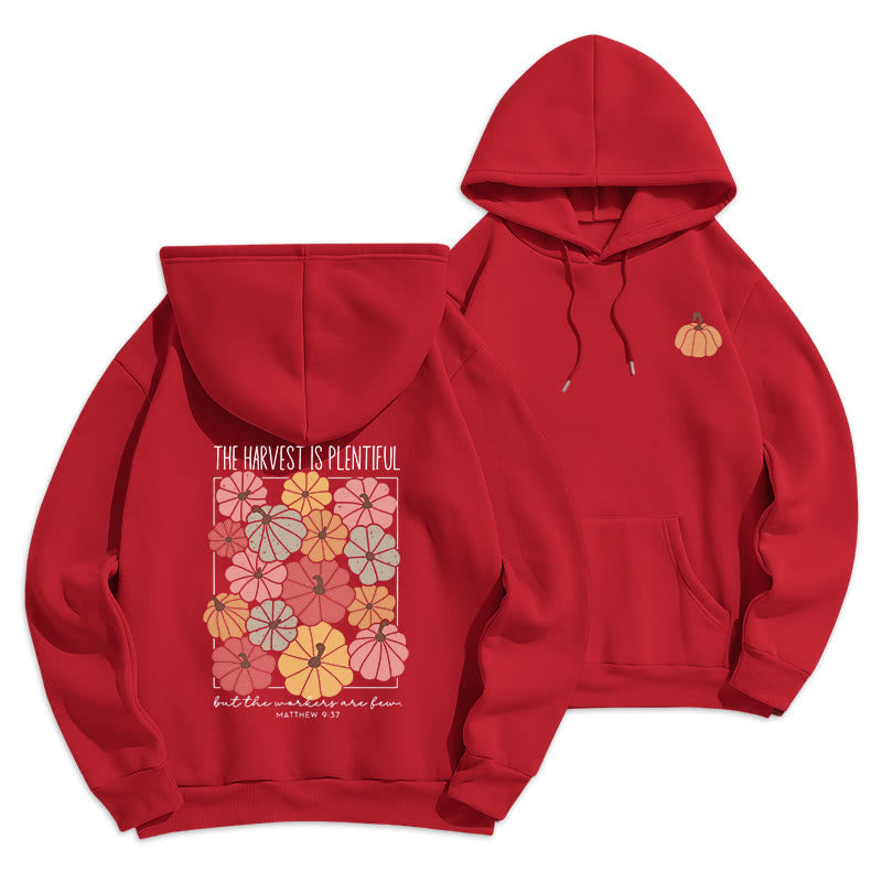 Felpa con cappuccio in poliestere foderata in pile "Harvest Grace in Every Pumpkin" Christianartworkshop - Rosso - 2XL - image 7