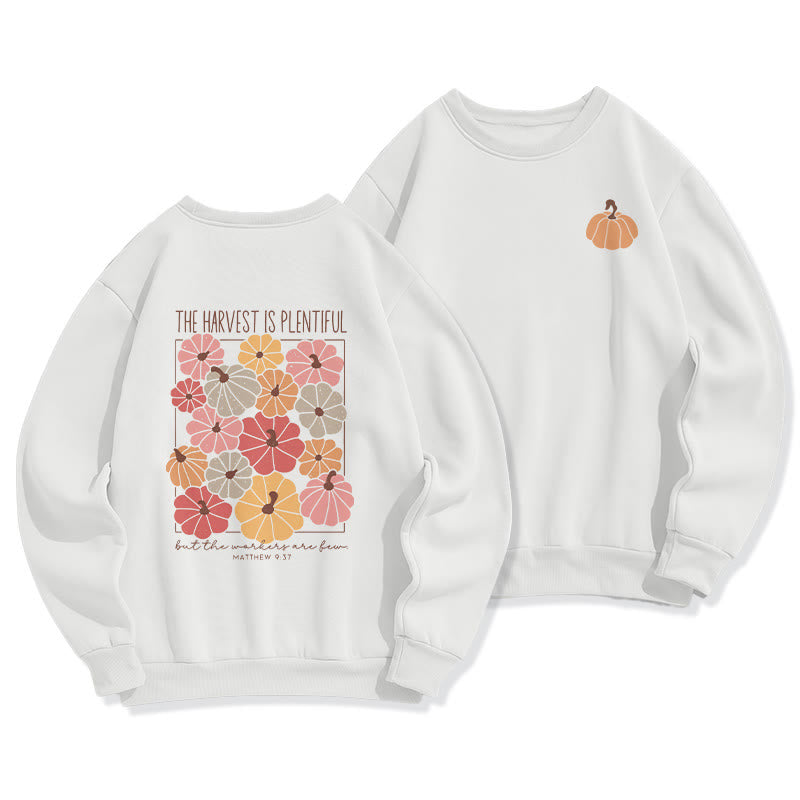 Felpa in poliestere foderata in pile "Harvest Grace in Every Pumpkin" Christianartworkshop - Bianco - 2XL - image 0