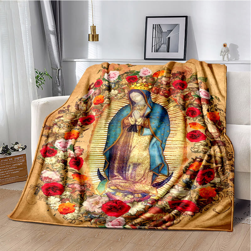 Christianartworkshop Coperta in flanella colorata con la Madonna di Guadalupe: Fede accogliente per camera da letto e divano - J - 264x228cm - image 9