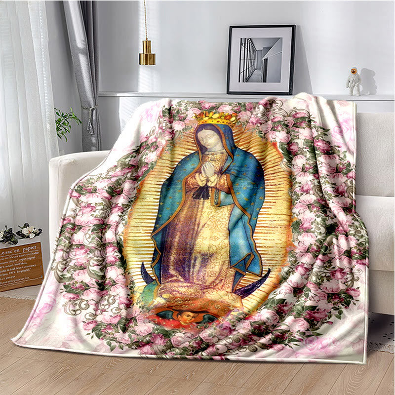 Christianartworkshop Coperta di flanella accogliente Beata Vergine di Guadalupe: calore per la tua casa - B - 264x228cm - image 1