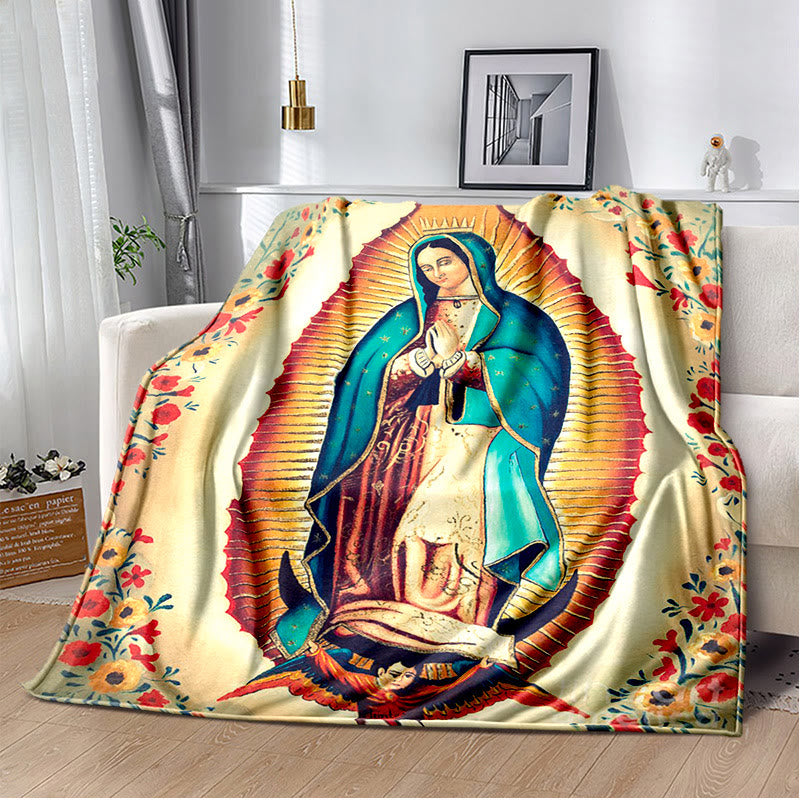 Christianartworkshop Coperta di flanella religiosa della Vergine di Guadalupe: conforto spirituale per la casa - E - 264x228cm - image 4