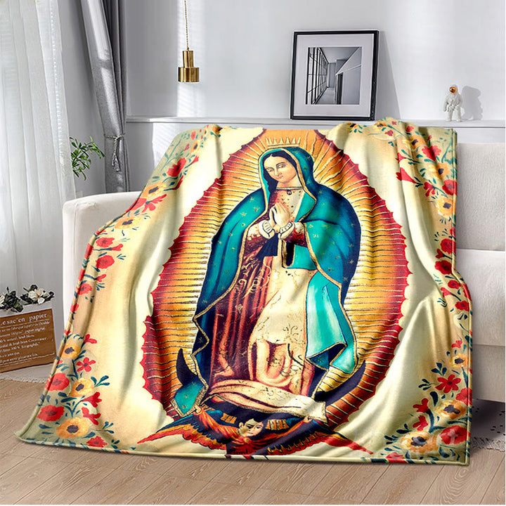 Christianartworkshop Coperta di flanella religiosa della Vergine di Guadalupe: conforto spirituale per la casa - E - 264x228cm - image 4