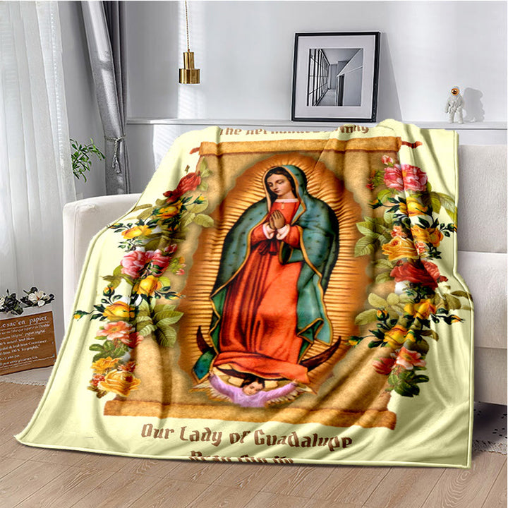 Christianartworkshop Coperta di flanella religiosa della Vergine di Guadalupe: conforto spirituale per la casa - H - 264x228cm - image 7