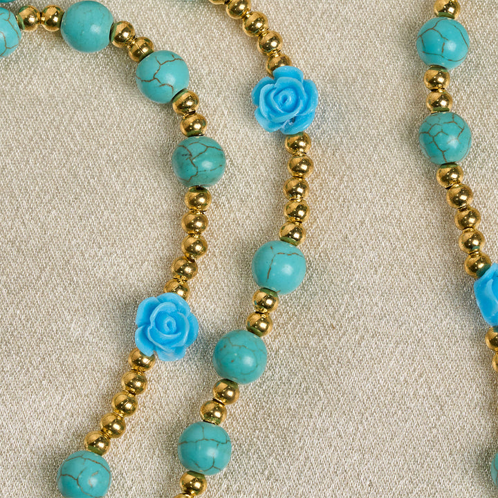 Christianartworkshop Elegante rosario rosso e blu con grani turchesi: benedetto dalla Madonna e da San Benedetto - image 19