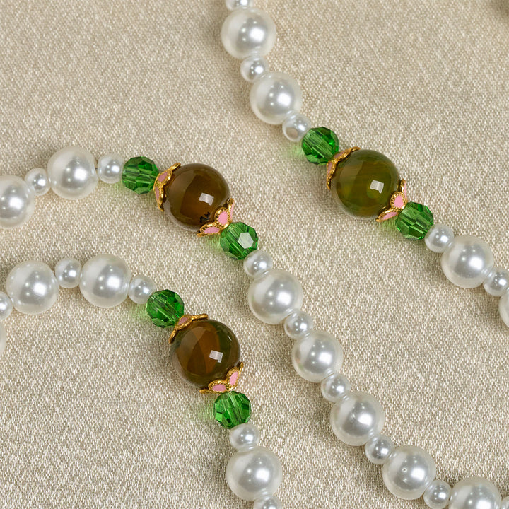 Christianartworkshop Floral Grace Rosario della Madonna con accenti di perline rosa e viola - image 18