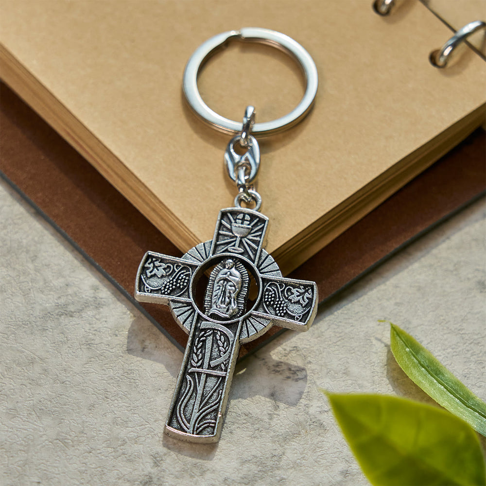 Christianartworkshop Portachiavi per la Prima Comunione della Fede Quotidiana: Compagno Sacro di una Pietra Miliare - image 1