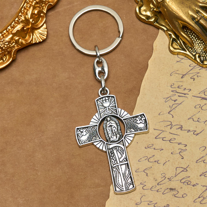 Christianartworkshop Portachiavi per la Prima Comunione della Fede Quotidiana: Compagno Sacro di una Pietra Miliare - image 2