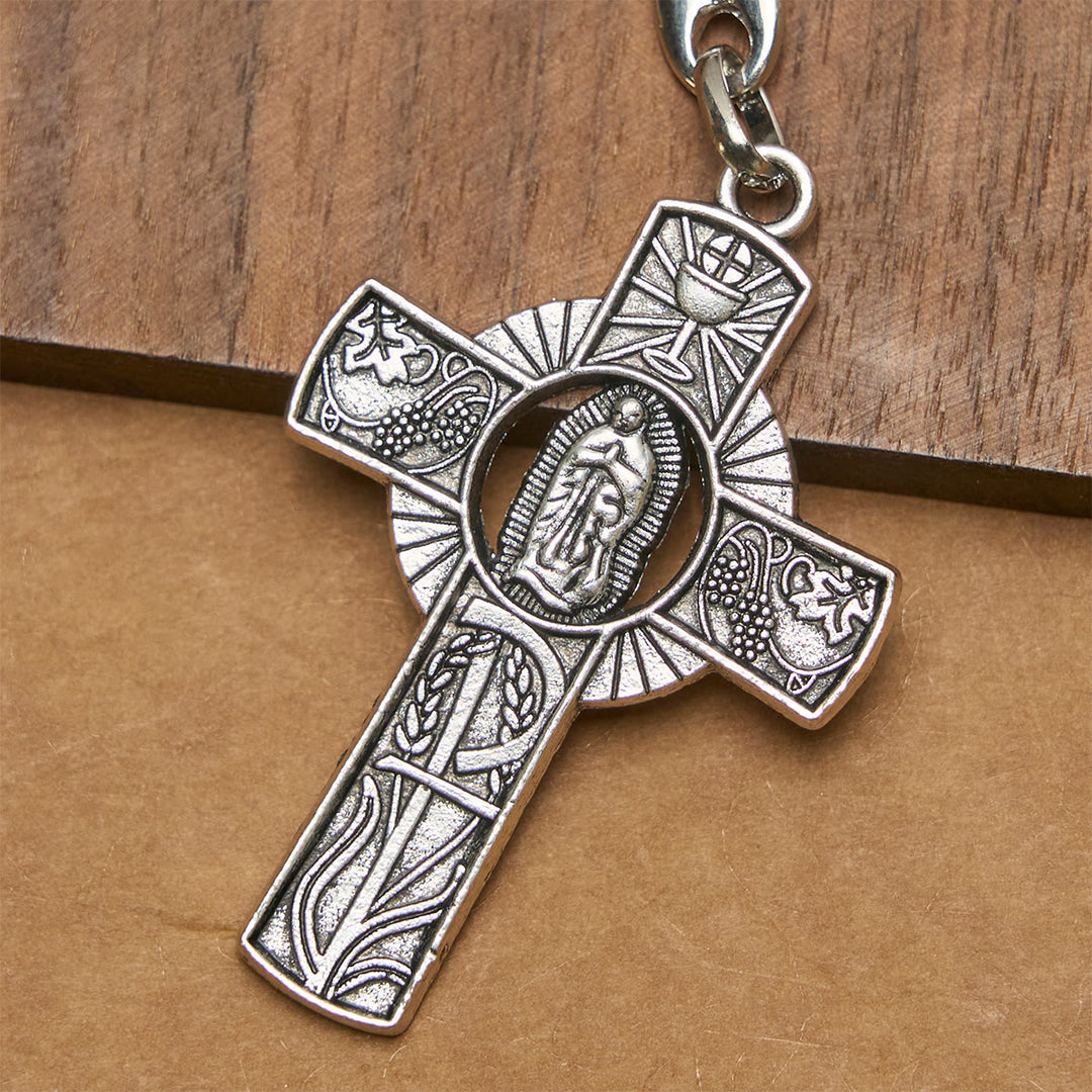 Christianartworkshop Portachiavi per la Prima Comunione della Fede Quotidiana: Compagno Sacro di una Pietra Miliare - image 3