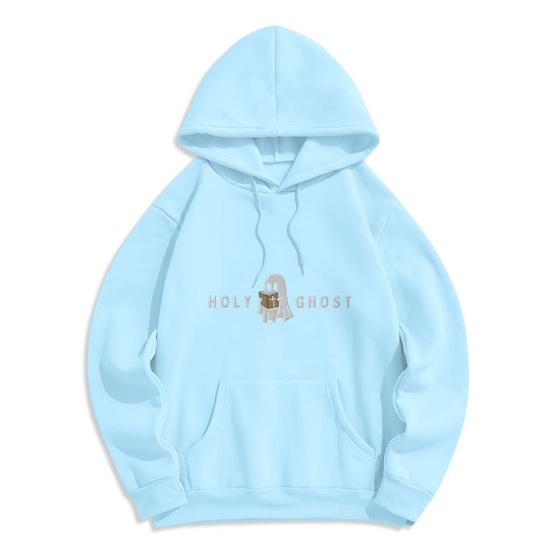 Christianartworkshop con cappuccio in poliestere foderata in pile con motivo fantasma bizzarro raffigurante lo Spirito Santo - Blu - 2XL - image 6