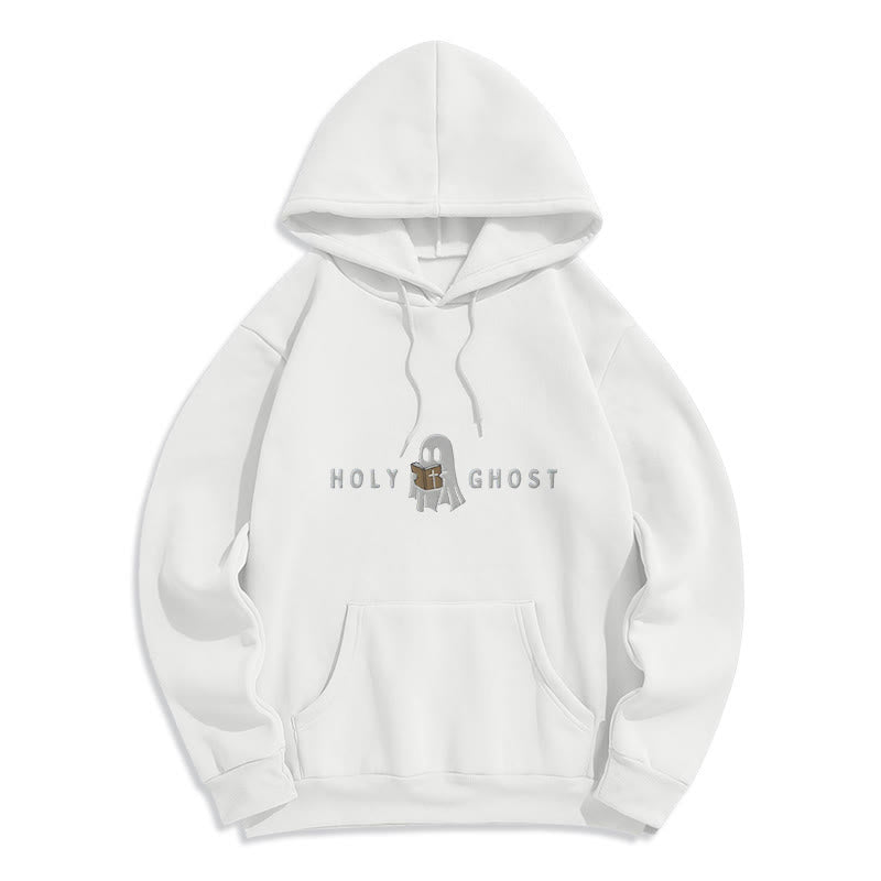Christianartworkshop con cappuccio in poliestere foderata in pile con motivo fantasma bizzarro raffigurante lo Spirito Santo - Bianco - 2XL - image 4