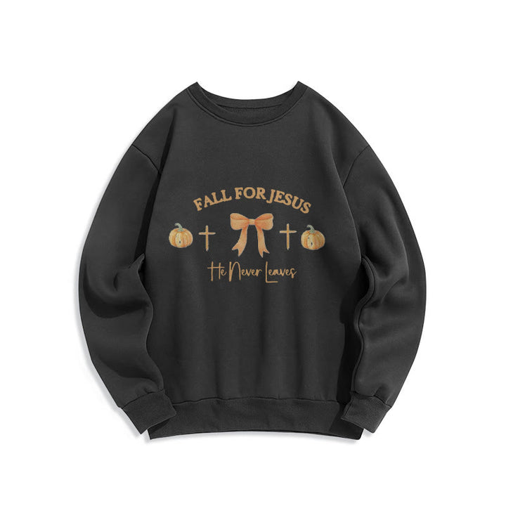 Felpa in poliestere foderata in pile con croce e fiocco di zucca "Innamorarsi di Gesù" Christianartworkshop - Nero - 2XL - image 5