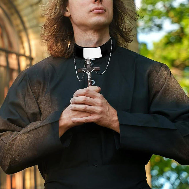 Christianartworkshop Collare unisex morbido e confortevole con linguetta clericale e inserto per varie attività - Colletto clericale staccabile - image 10