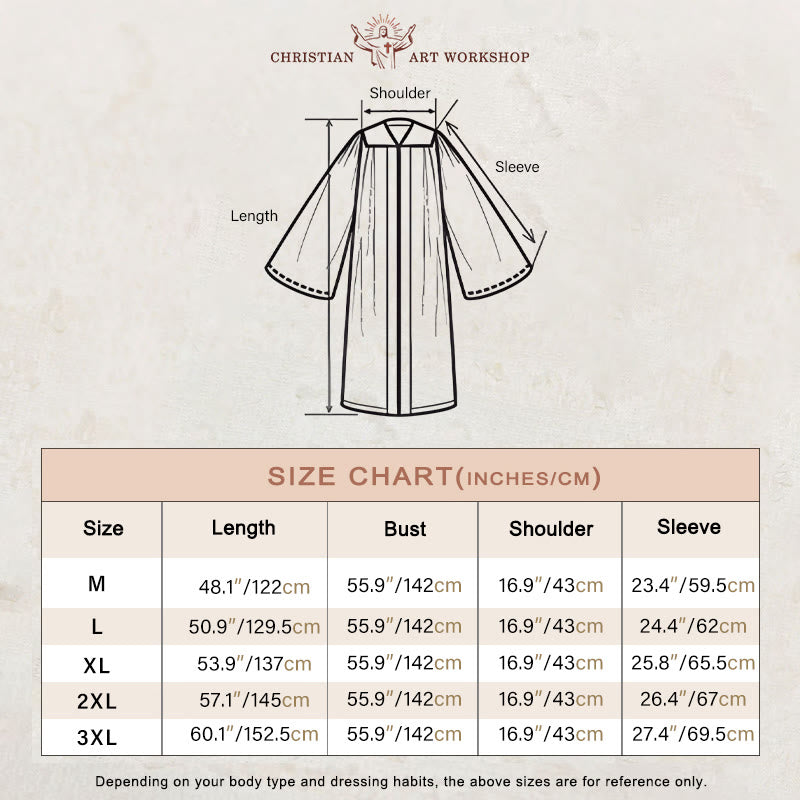 Christianartworkshop Abito clericale multicolore con maniche svasate, motivi a croce ed estetica rituale - image 1