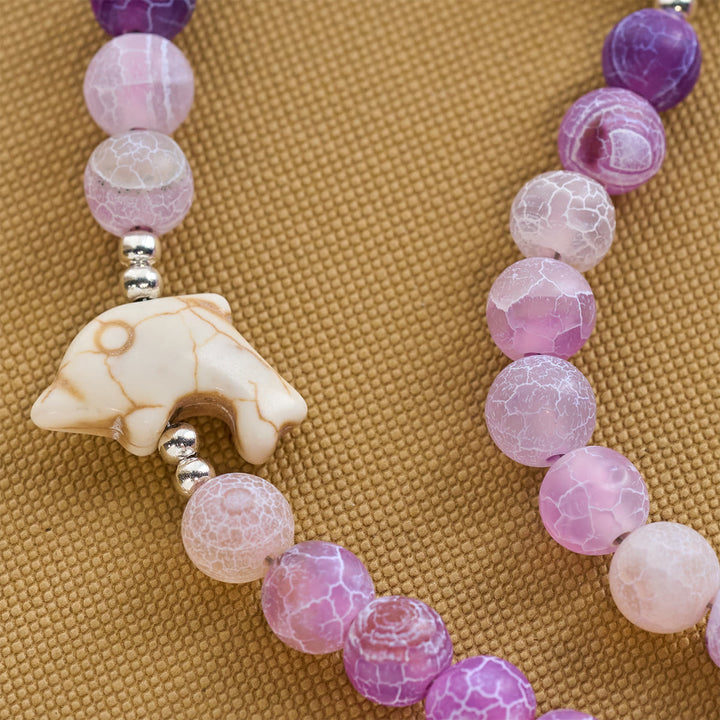 Christianartworkshop Oceano di fede Agata viola anticata e ciondolo a forma di delfino Rosario animale - image 6