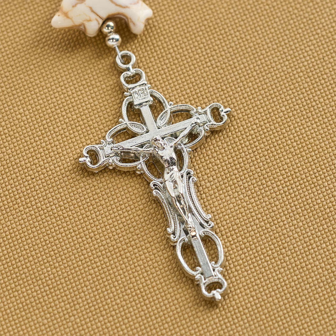 Christianartworkshop Oceano di fede Agata viola anticata e ciondolo a forma di delfino Rosario animale - image 7