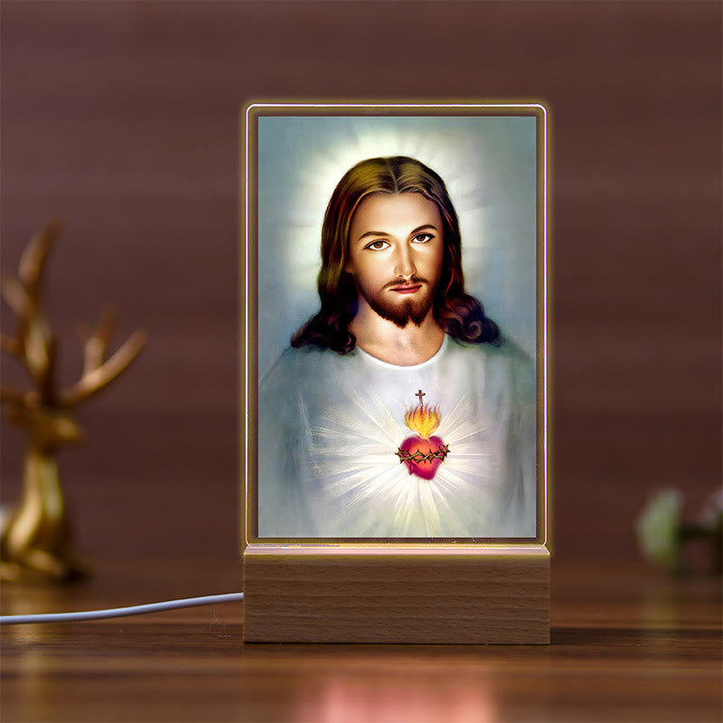 Christianartworkshop Icona dei Santi Base in faggio Luce notturna del fedele guardiano - D - image 3