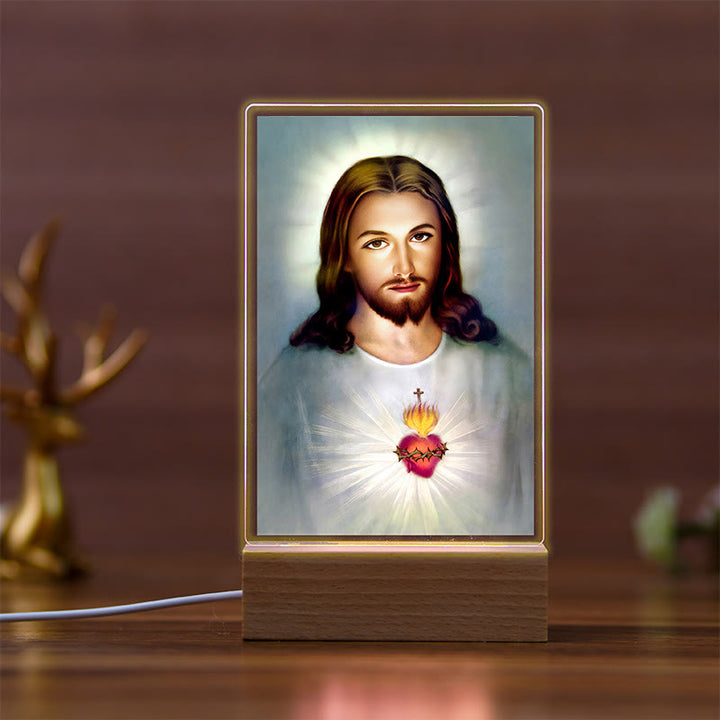 Christianartworkshop Icona dei Santi Base in faggio Luce notturna del fedele guardiano - D - image 3