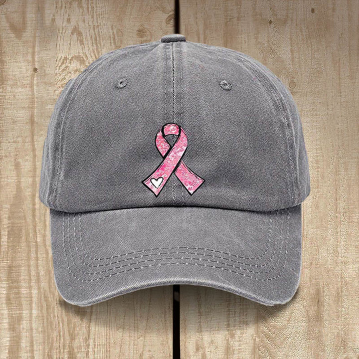 Christianartworkshop Preghiere di guarigione di Dio Cappello con nastro rosa: Guerriero della fede per la sensibilizzazione sul cancro - Grigio - image 5