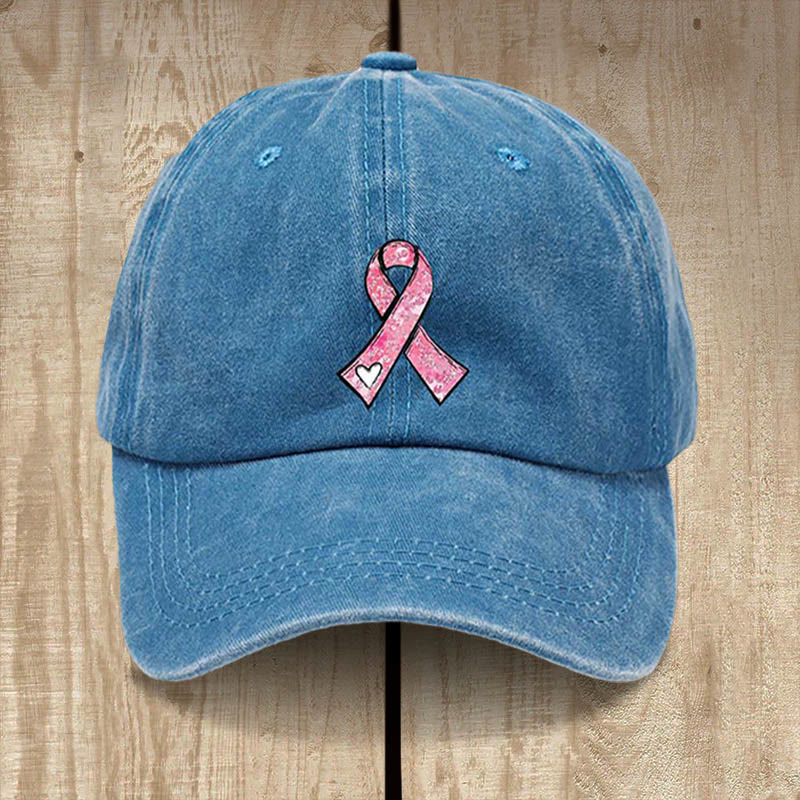 Christianartworkshop Preghiere di guarigione di Dio Cappello con nastro rosa: Guerriero della fede per la sensibilizzazione sul cancro - Blu - image 10