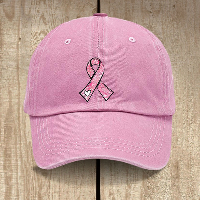 Christianartworkshop Preghiere di guarigione di Dio Cappello con nastro rosa: Guerriero della fede per la sensibilizzazione sul cancro - Rosa - image 0