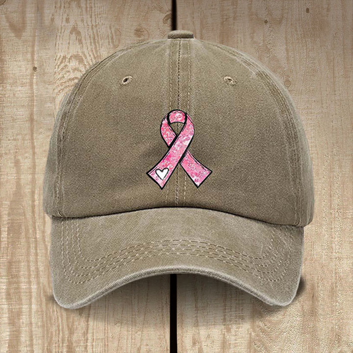 Christianartworkshop Preghiere di guarigione di Dio Cappello con nastro rosa: Guerriero della fede per la sensibilizzazione sul cancro - Cachi - image 9