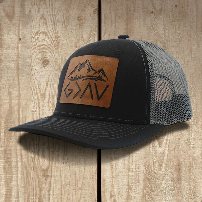 Christianartworkshop Dio è più grande degli alti e bassi - Berretto da baseball - Maglia nera/grigia - image 1