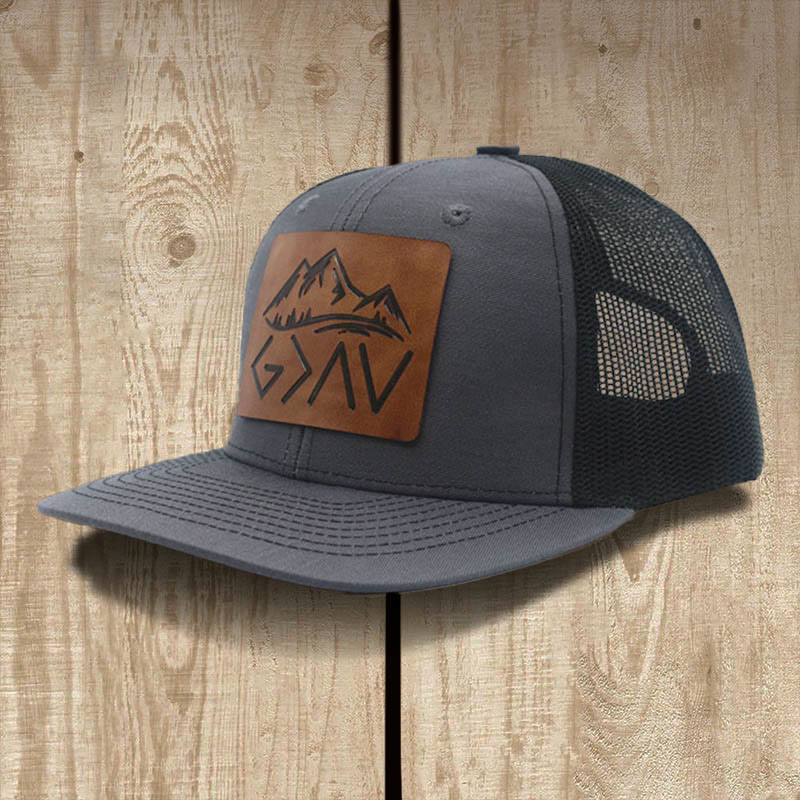 Christianartworkshop Dio è più grande degli alti e bassi - Berretto da baseball - Maglia grigio scuro / nera - image 2