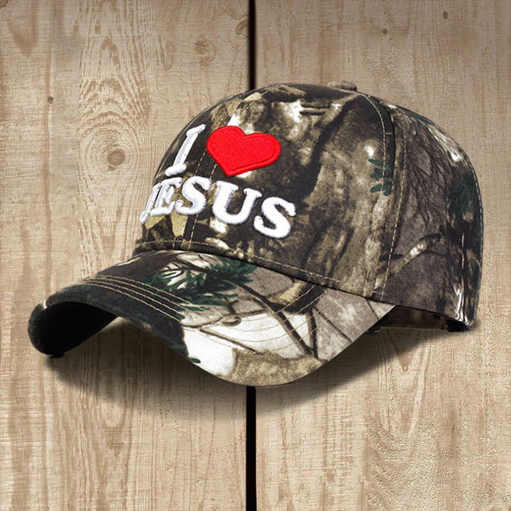 Christianartworkshop I Love Jesus Camo Cappellino da baseball da esterno - Mimetico - image 0