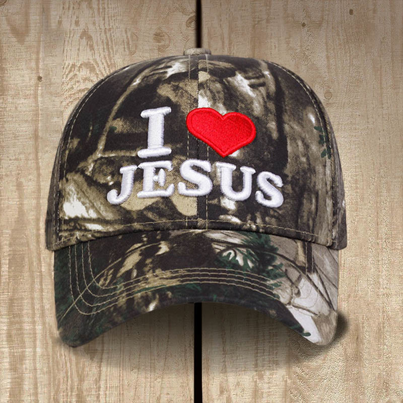 Christianartworkshop I Love Jesus Camo Cappellino da baseball da esterno - image 1