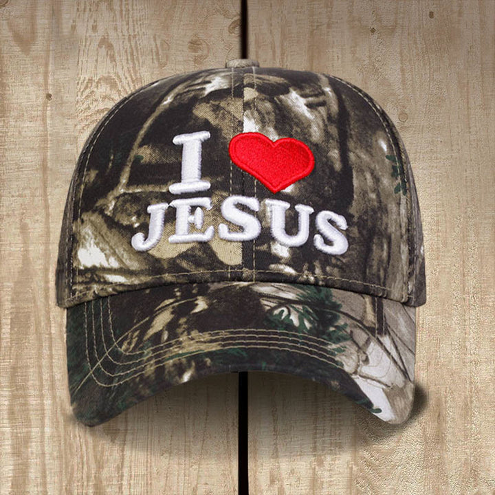 Christianartworkshop I Love Jesus Camo Cappellino da baseball da esterno - image 1