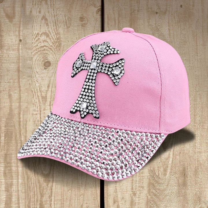 Christianartworkshop Faith Sparkles - Cappellino da baseball con croce di cristallo per credenti glamour - Rosa - image 4