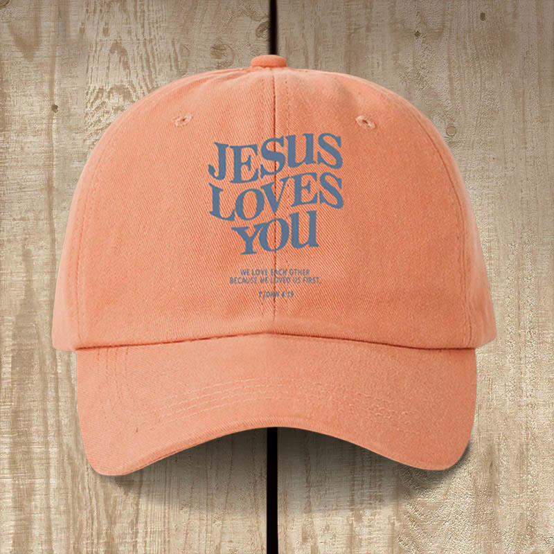Christianartworkshop Cappellino da baseball Gesù pieno di fede ti ama: indossa il messaggio del suo amore - Arancia - image 1