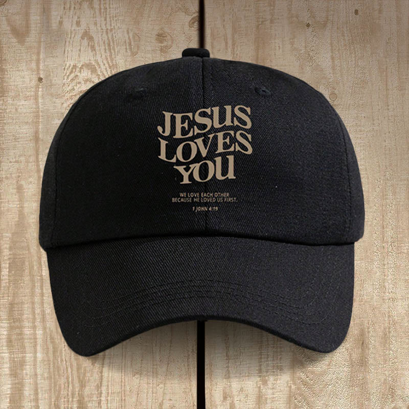 Christianartworkshop Cappellino da baseball Gesù pieno di fede ti ama: indossa il messaggio del suo amore - Nero - image 3