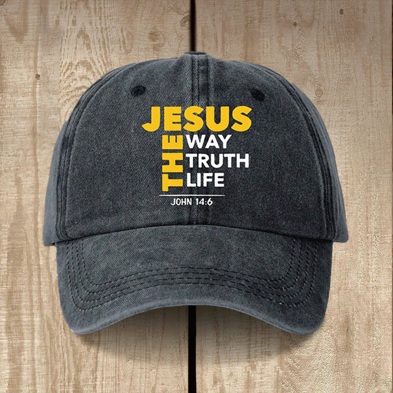 Christianartworkshop Cappellino da baseball vintage Jesus Is the Way Truth Life: cammina nella sua via - Nero - image 1