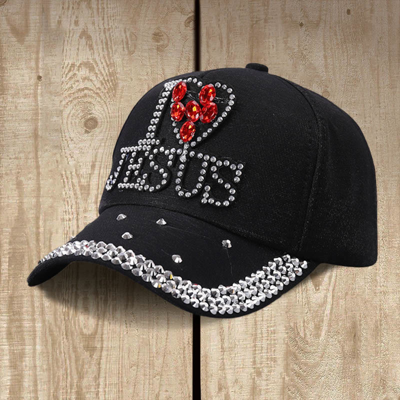 Christianartworkshop Cappellino da baseball "I Love Jesus" per cuori devoti: irradia amore per Cristo - Nero - image 3