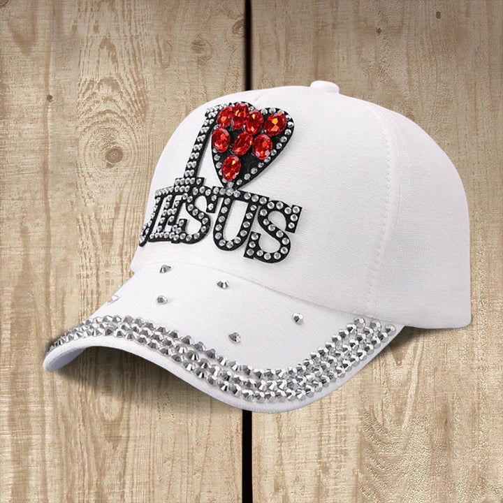 Christianartworkshop Cappellino da baseball "I Love Jesus" per cuori devoti: irradia amore per Cristo - Bianco - image 4