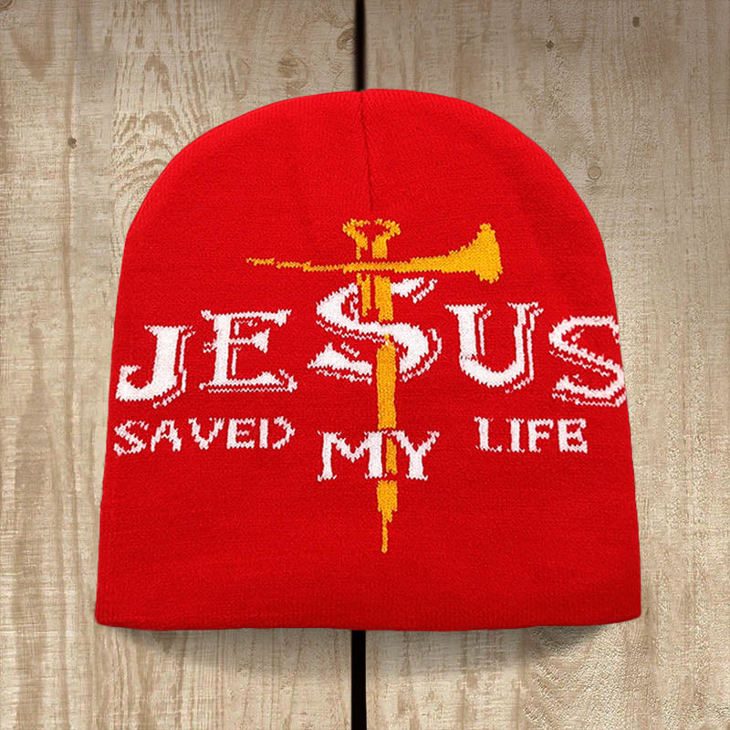 Christianartworkshop Berretto lavorato a maglia "Gesù mi ha salvato la vita": un caloroso ricordo della sua grazia - image 1