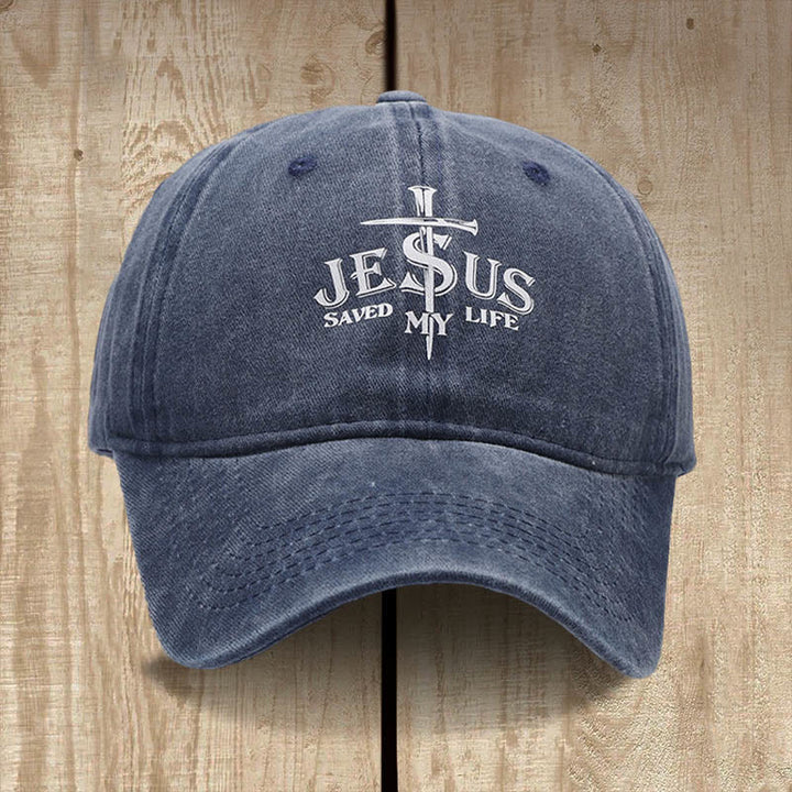 Christianartworkshop Gesù mi ha salvato la vita - Berretto da baseball con scritta: Salvato dalla grazia - Blu navy - image 0