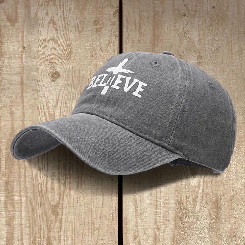 Christianartworkshop Berretto da baseball Believe in the Cross: la fede supera il dubbio - Grigio - image 9