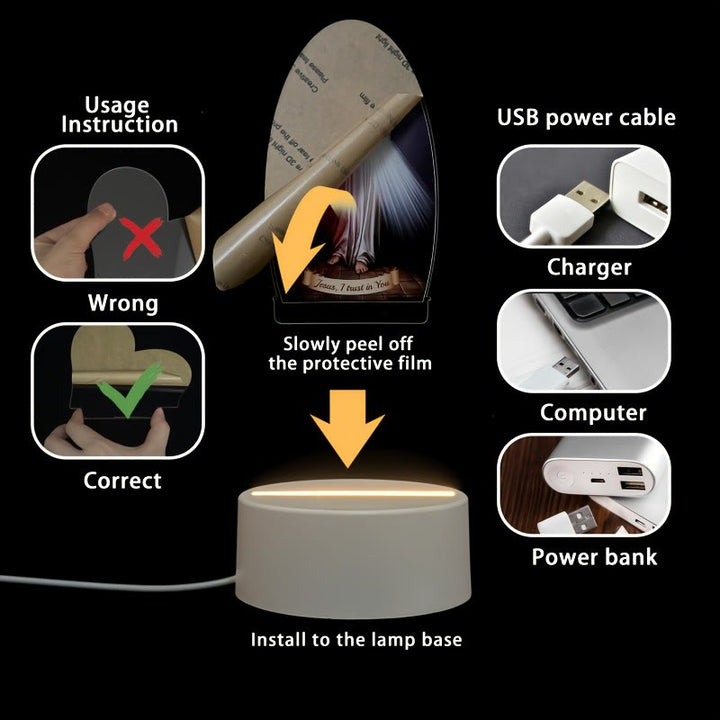 Christianartworkshop Benedizione quotidiana Scene sacre ovali Luce notturna: alone luminoso e icone sacre - image 8