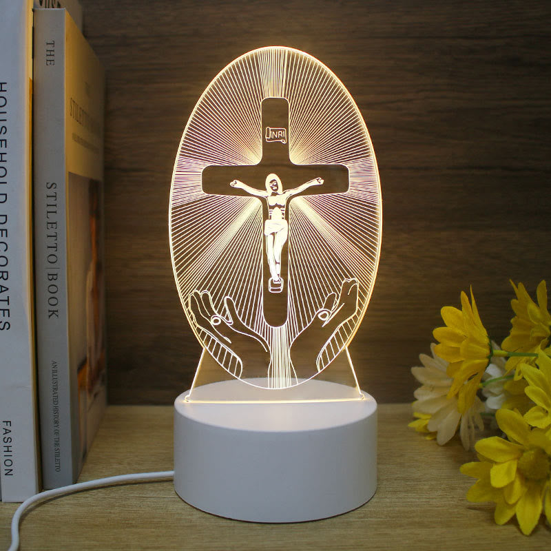 Christianartworkshop Minimalist Faith Regalo Unico Luce Notturna: Contorni Luminosi e Icone Eterne - J - image 9