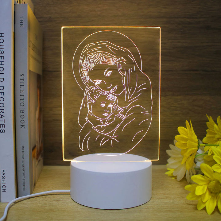 Christianartworkshop Minimalist Faith Regalo Unico Luce Notturna: Contorni Luminosi e Icone Eterne - B - image 1