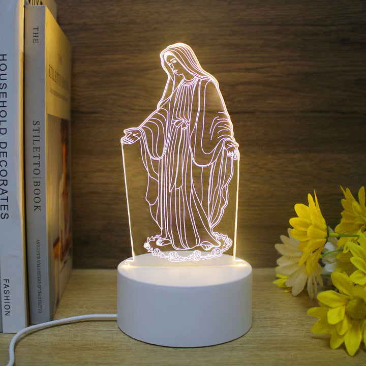 Christianartworkshop Minimalist Faith Regalo Unico Luce Notturna: Contorni Luminosi e Icone Eterne - F - image 5