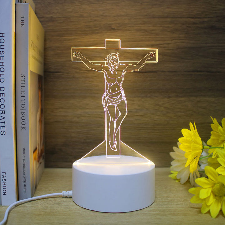 Christianartworkshop Minimalist Faith Regalo Unico Luce Notturna: Contorni Luminosi e Icone Eterne - D - image 3