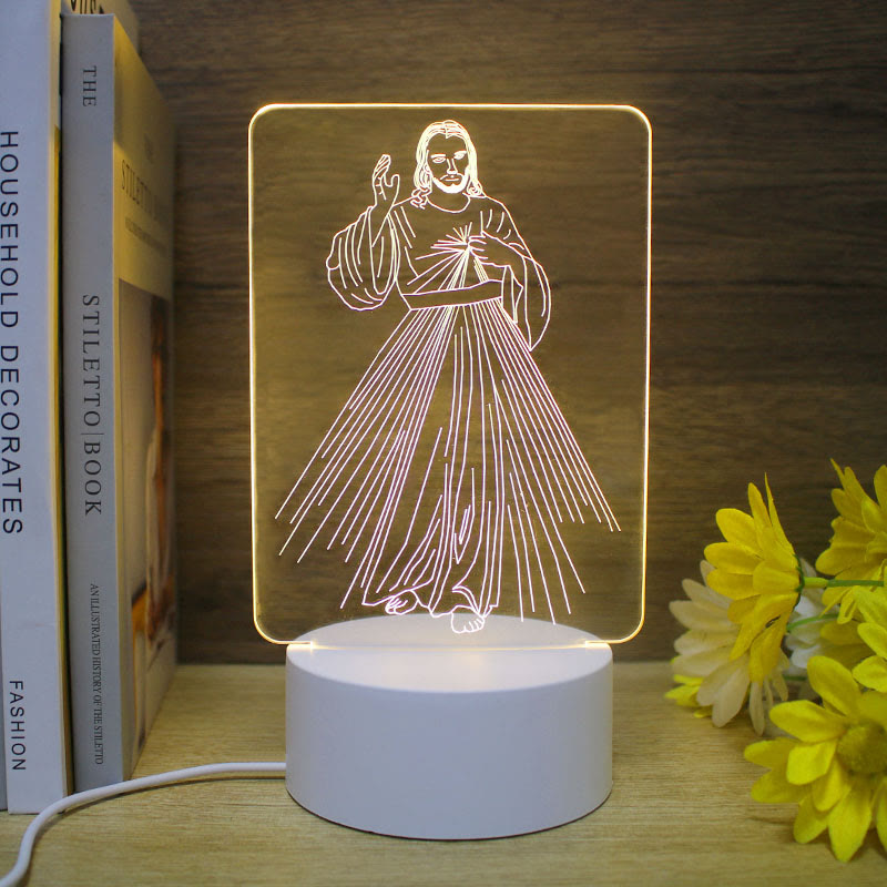 Christianartworkshop Minimalist Faith Regalo Unico Luce Notturna: Contorni Luminosi e Icone Eterne - UN - image 0