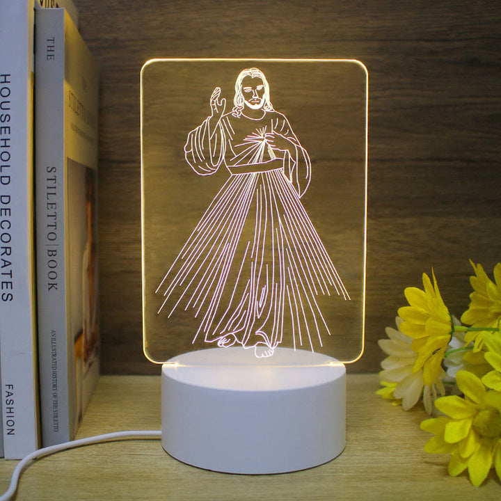 Christianartworkshop Minimalist Faith Regalo Unico Luce Notturna: Contorni Luminosi e Icone Eterne - UN - image 0