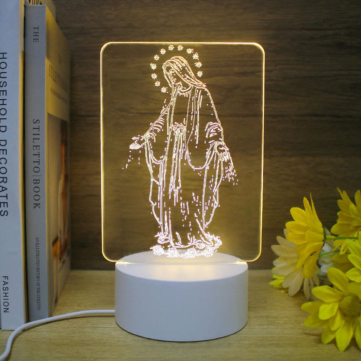 Christianartworkshop Minimalist Faith Regalo Unico Luce Notturna: Contorni Luminosi e Icone Eterne - C - image 2