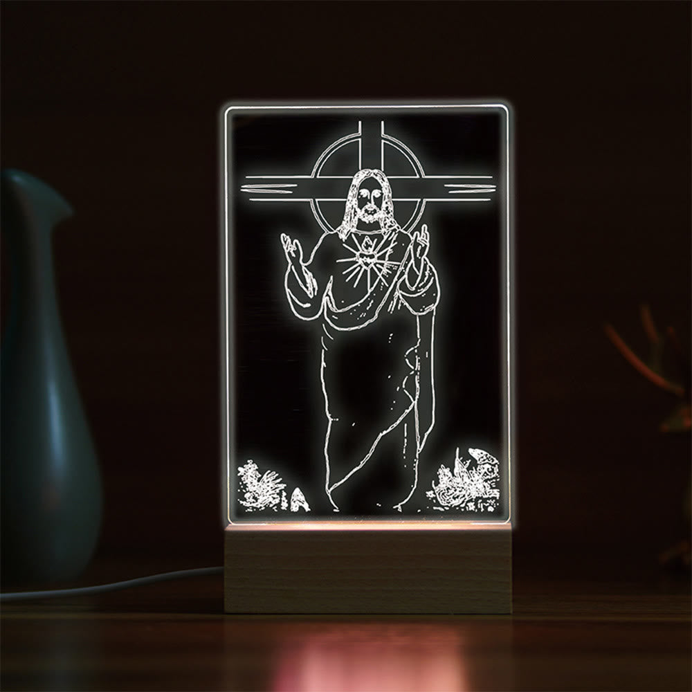 Christianartworkshop Minimalist Sacred Outlines Night Light: Condividi legami divini - L - image 11